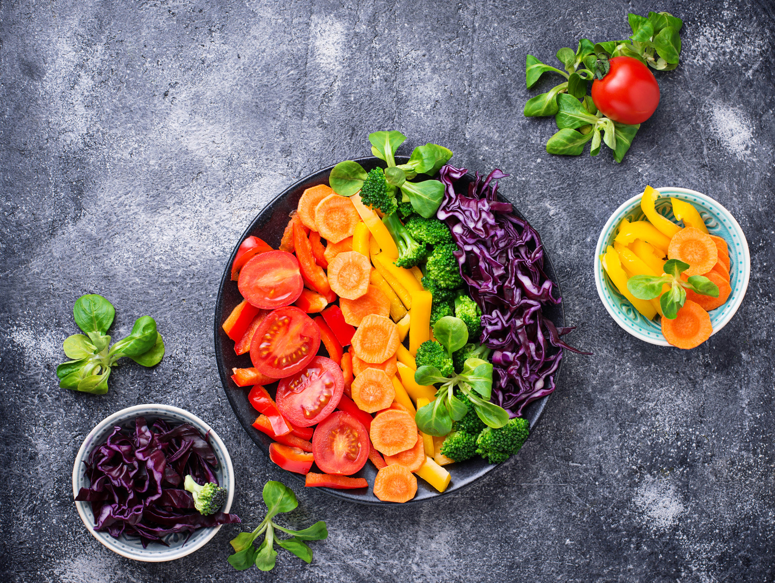 Fresh Healthy Vegetarian Rainbow Salad